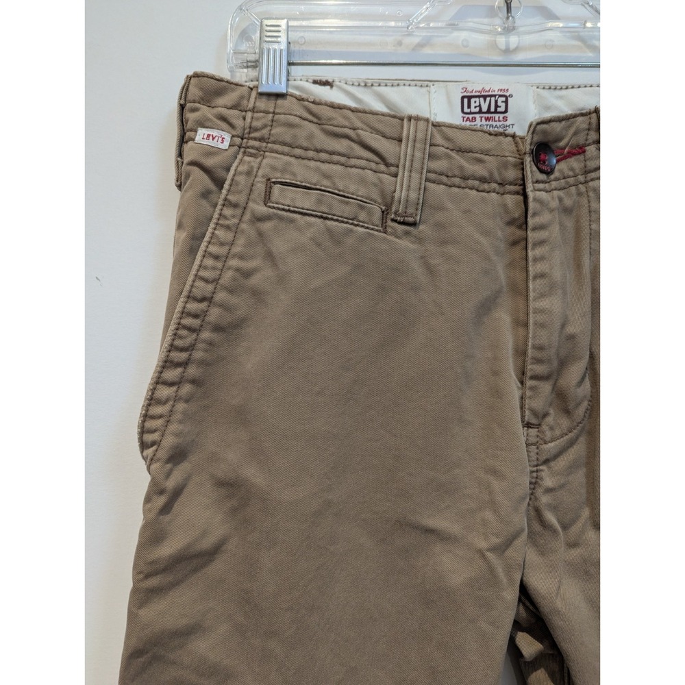 VTG Levi's Tab Twills Chino Pants Mens 30 x 30 Beige Khaki Loose Straight Cotton - Picture 2 of 11